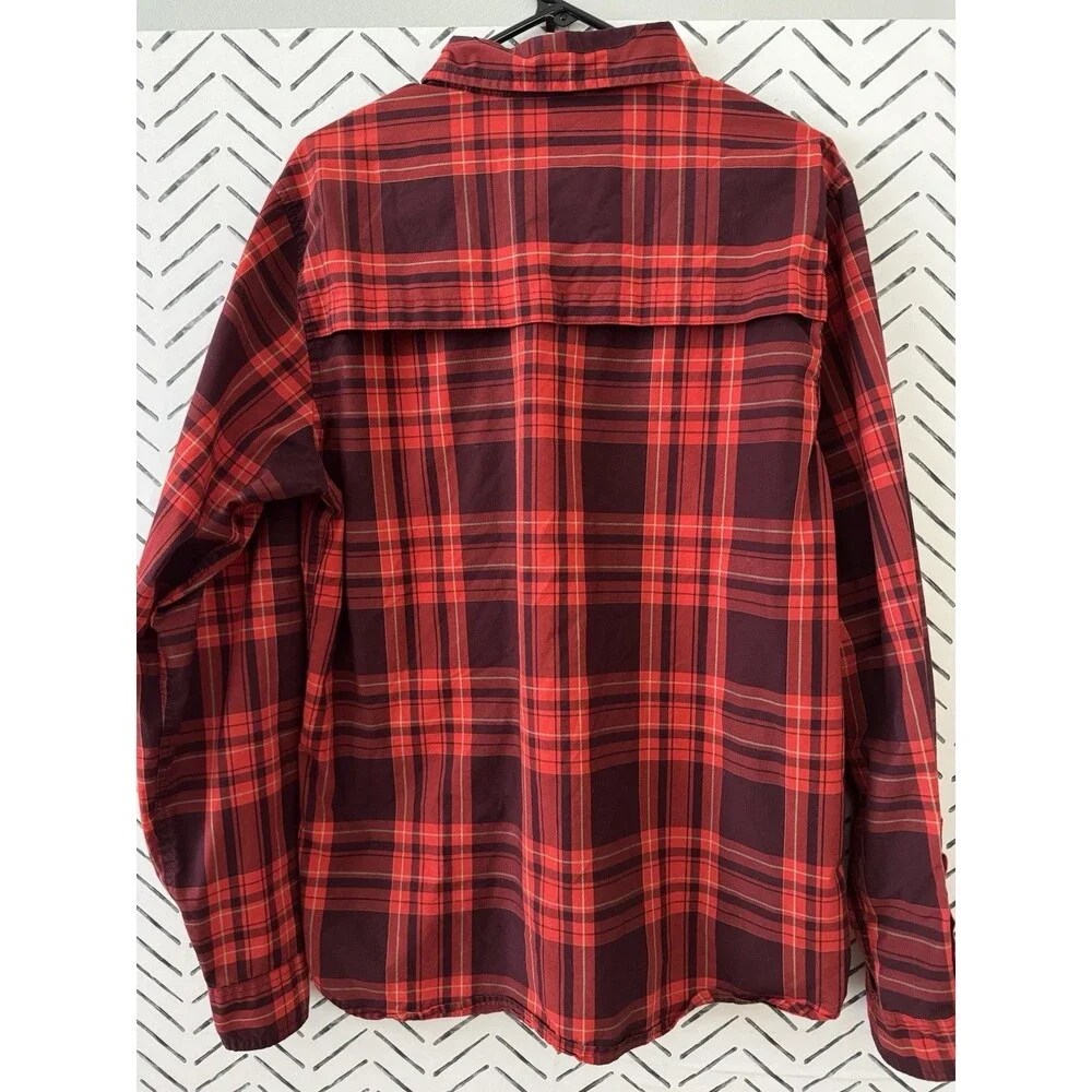 The North Face Red Button Up Shirt Men's M Hiking‎ Vented Long Sleeve Outdoor